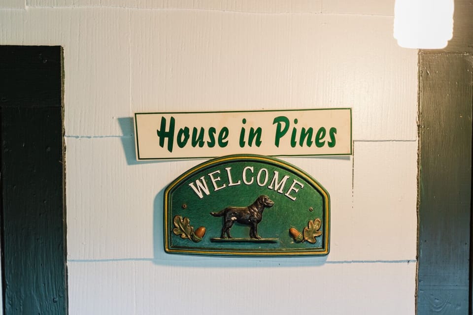 Welcoming Entrance | “House in Pines” Sign & Classic Country Charm