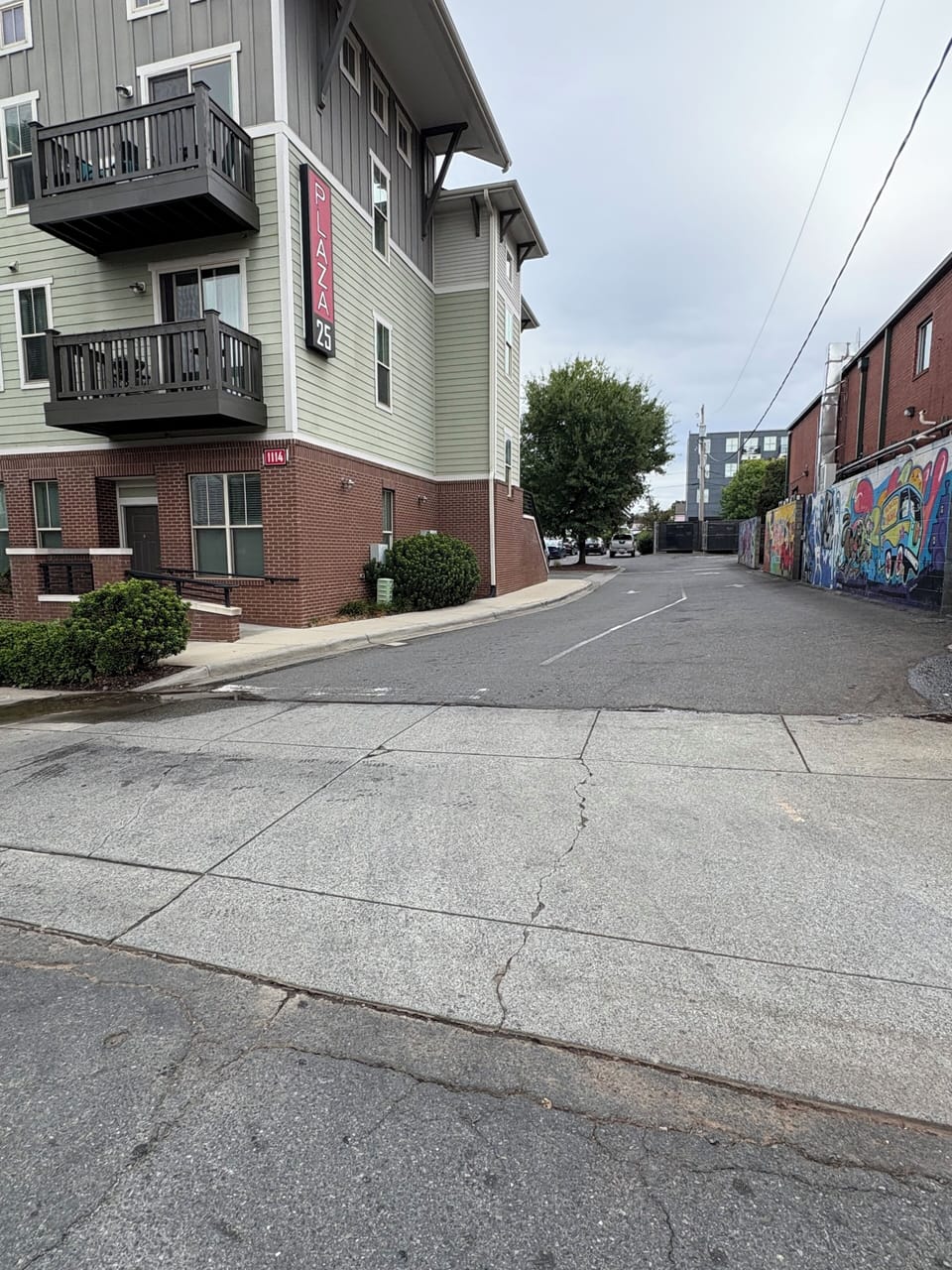 Entrance to the lot where you’ll park