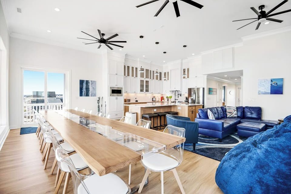 Open Layout Allows the Entire Group to Gather in 1 Room for Dinner Prep, Board Games, & a Movie