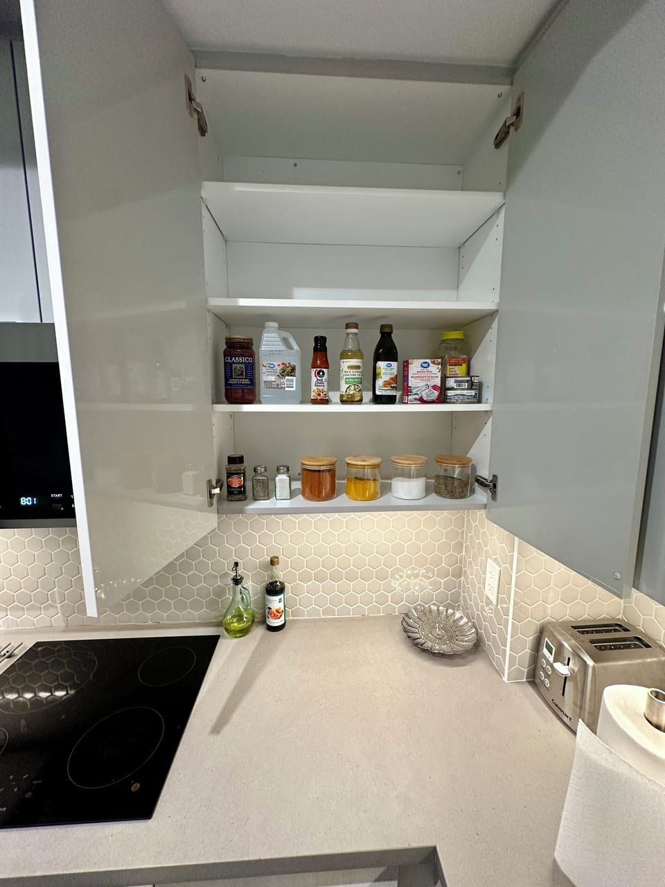 toaster, kettle, coffee maker, dishwasher