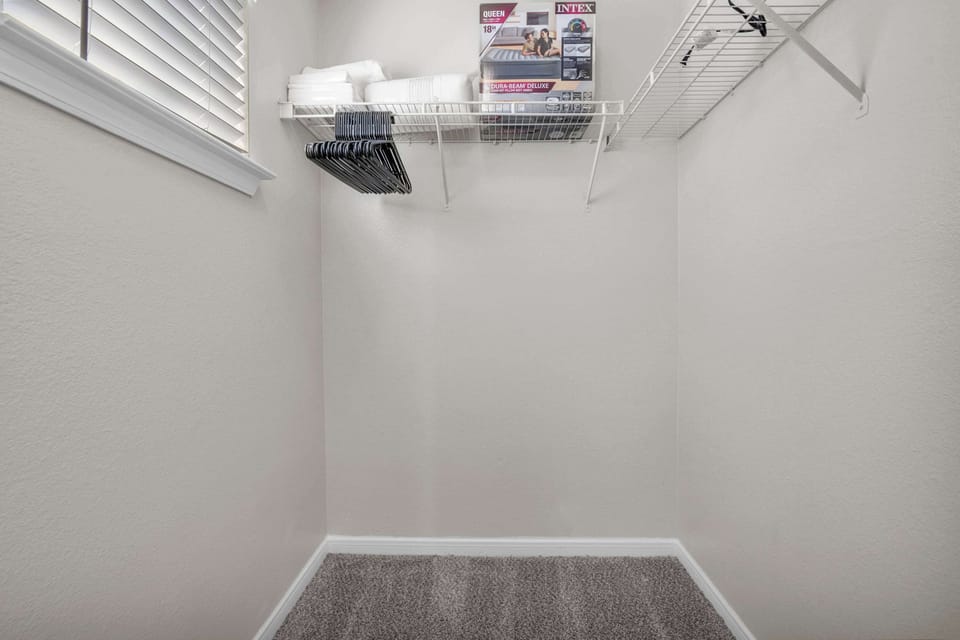 Additional closet space for longer stays.
