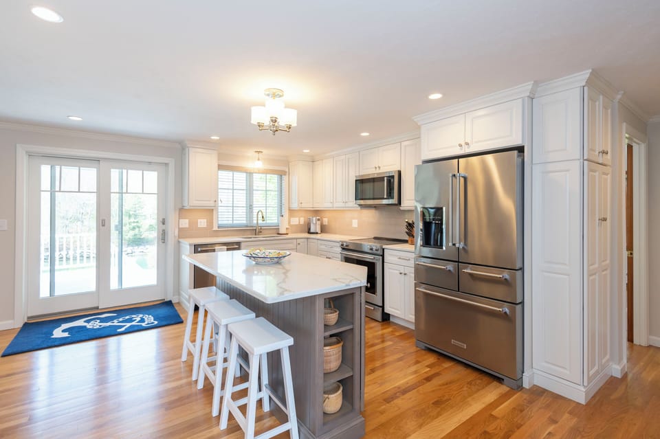 Kitchen with Slider to back deck