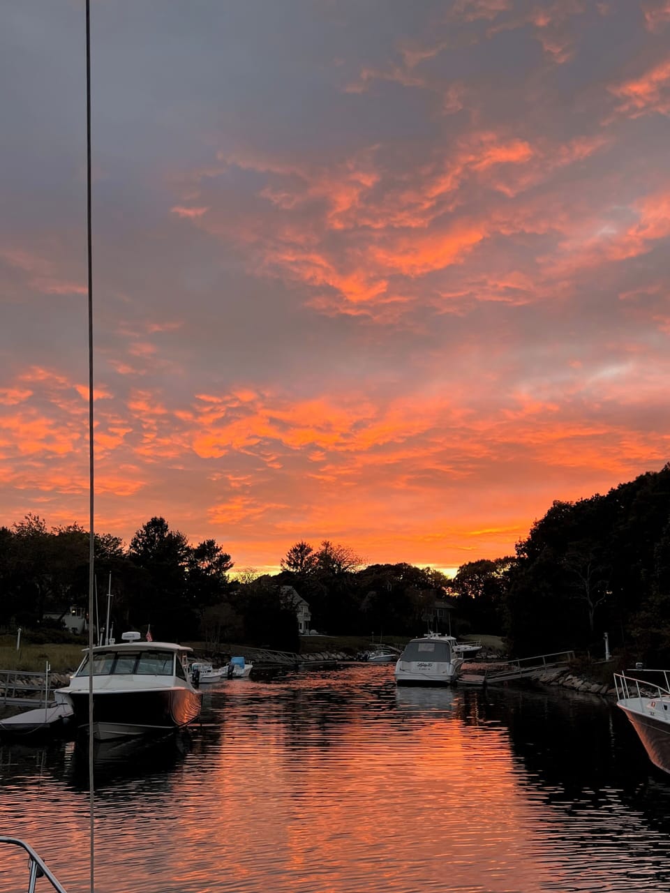 Sunset view from the private dock