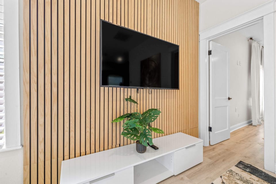 Bright living area with Smart TV
