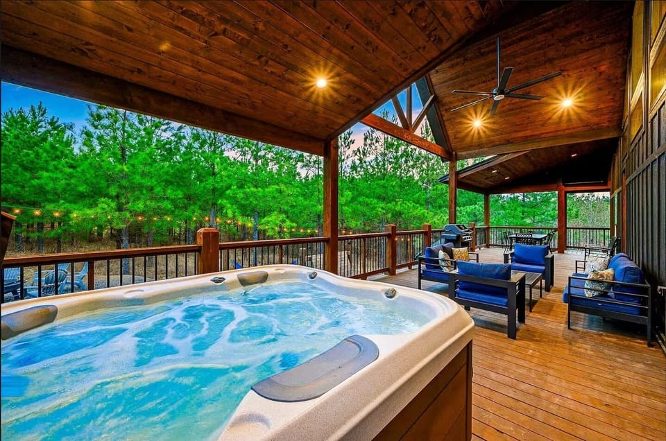Relax and recharge in your private hot tub, the perfect way to end the day!