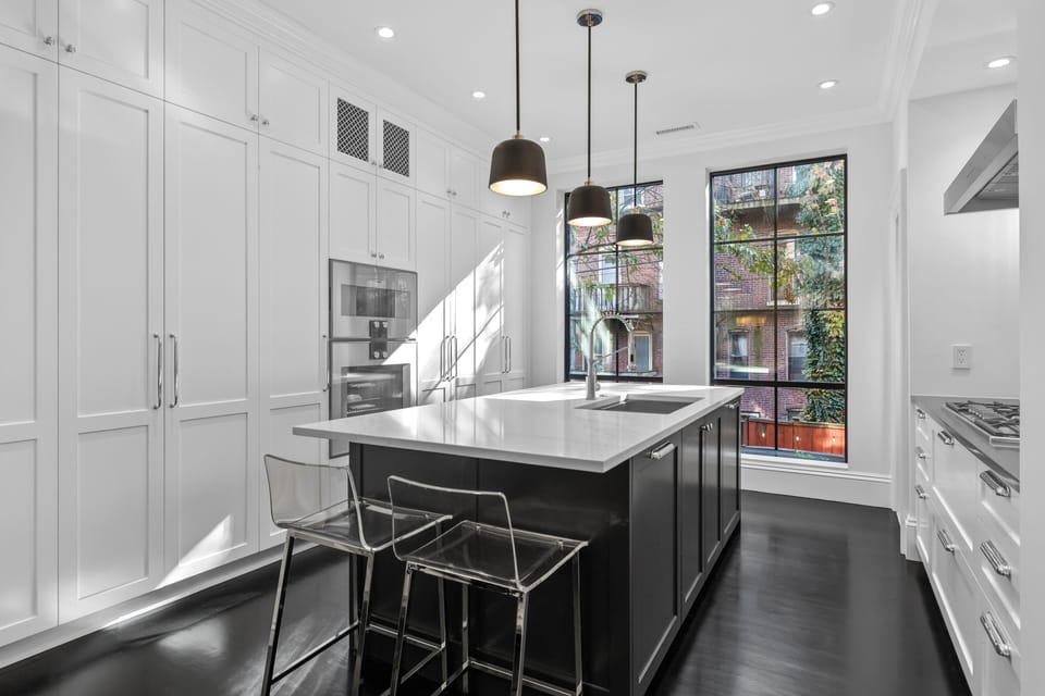 First floor luxury kitchen with high end appliances and coffee center