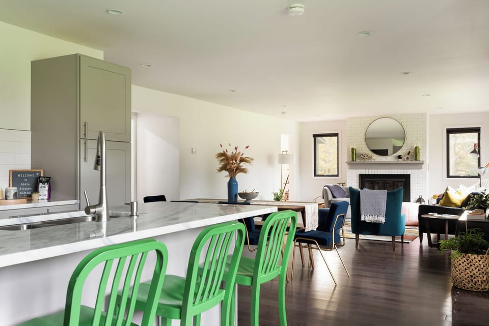 Kitchen island with comfortable stool seating
