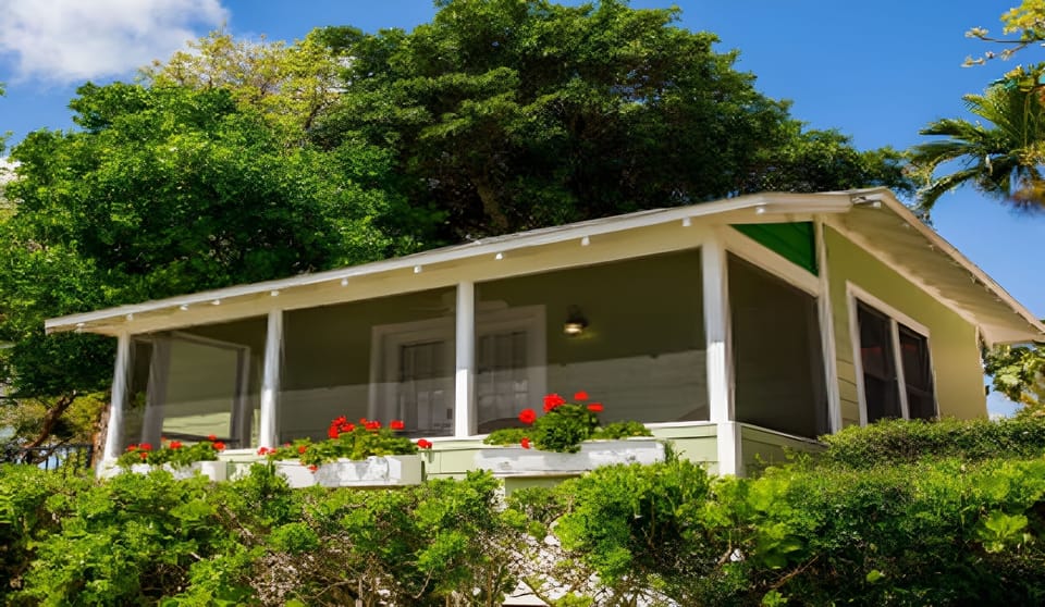 Arrive to a breezy island escape wrapped in greenery.