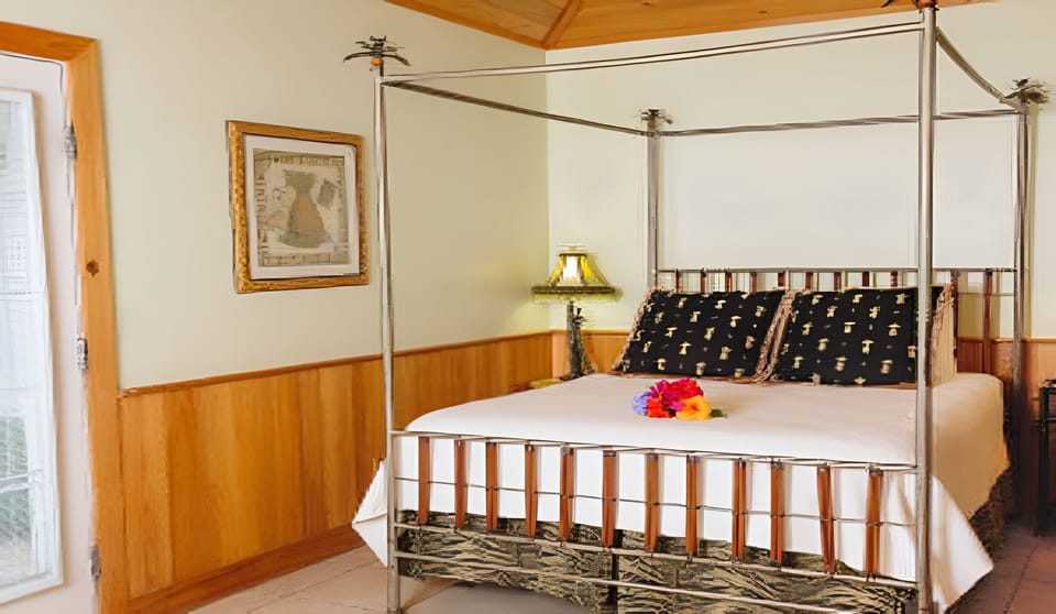 Drift off in a charming canopy bed, cool and quiet.