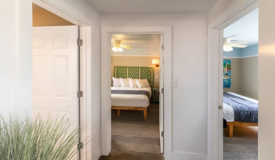 Wander through bright hallways connecting restful, private sleeping spaces.
