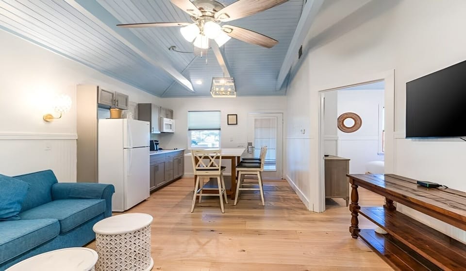 Lounge, snack, and reconnect in this relaxed coastal living area.