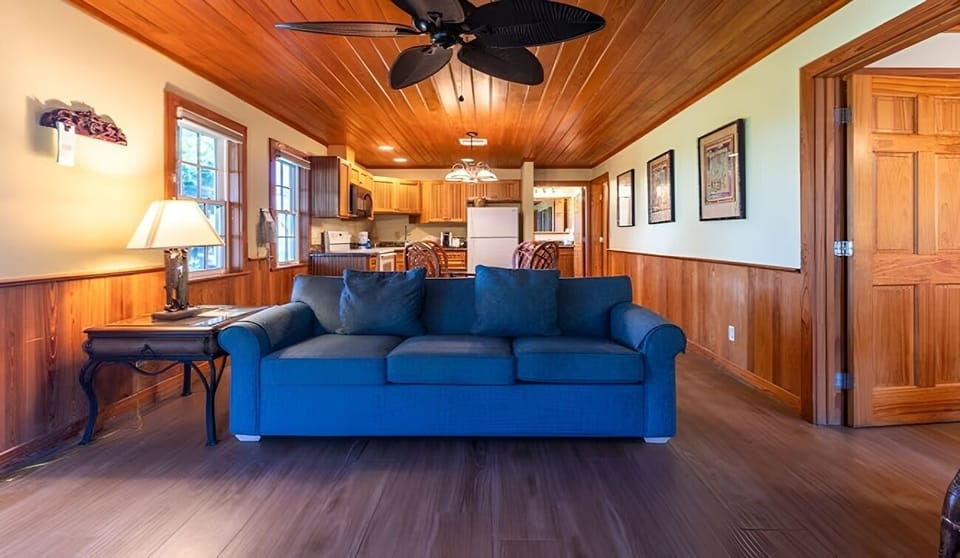 Gather together in the cozy lounge with open-concept flow.