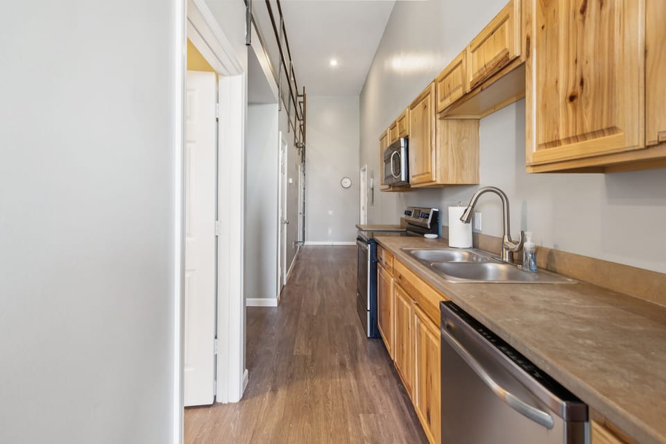 Indoors, Kitchen, Hardwood, Floor, Sink