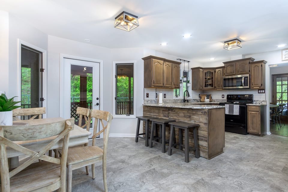 Kitchen area provides access to the Screen Porch