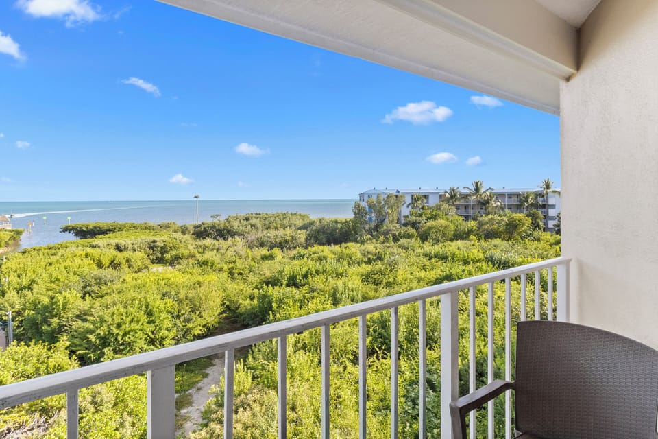 Breathe salty air while enjoying wide ocean and treetop views.