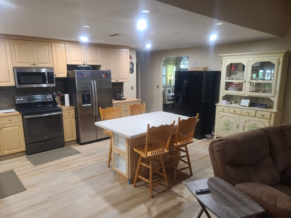 kitchen with island seating