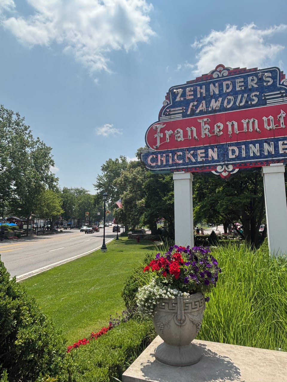 Frankenmuth is famous for its chicken dinners and horse drawn carriage rides