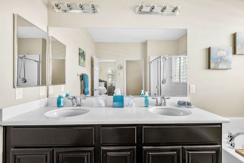 Thoughtfully arranged essentials add a clean, refreshing touch.