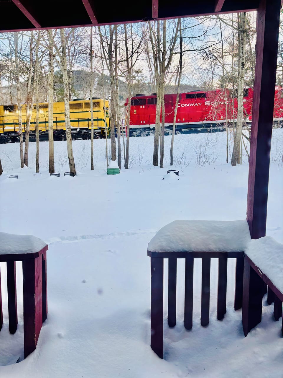 Conway Scenic Train From Back Deck!