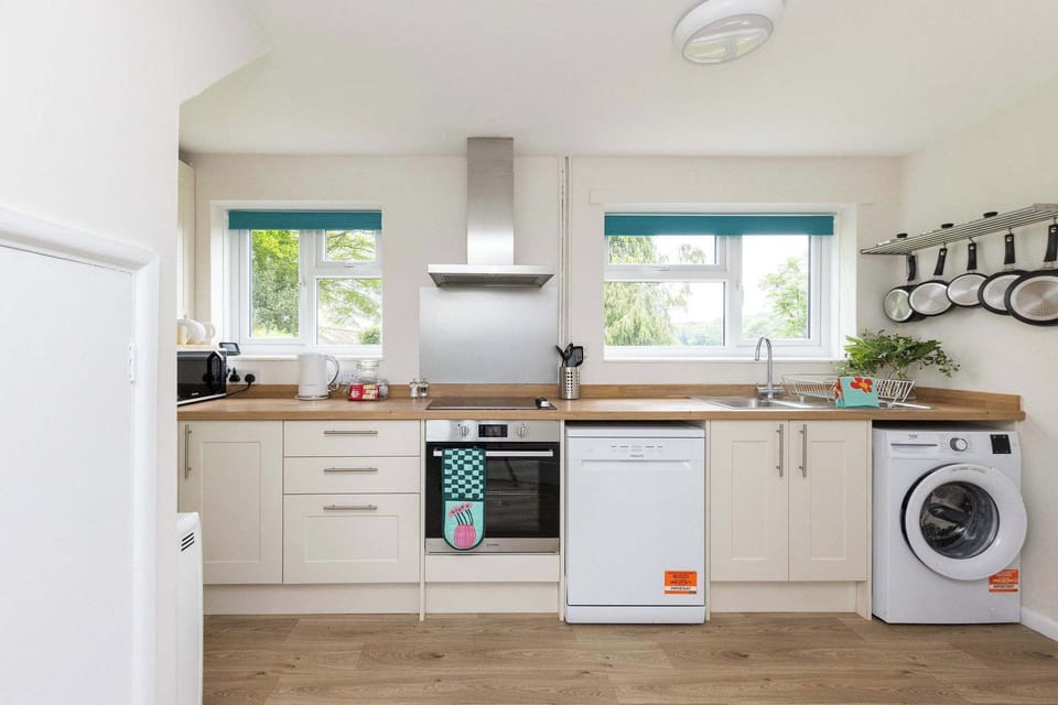 The fully equipped kitchen has everything you need for your stay.