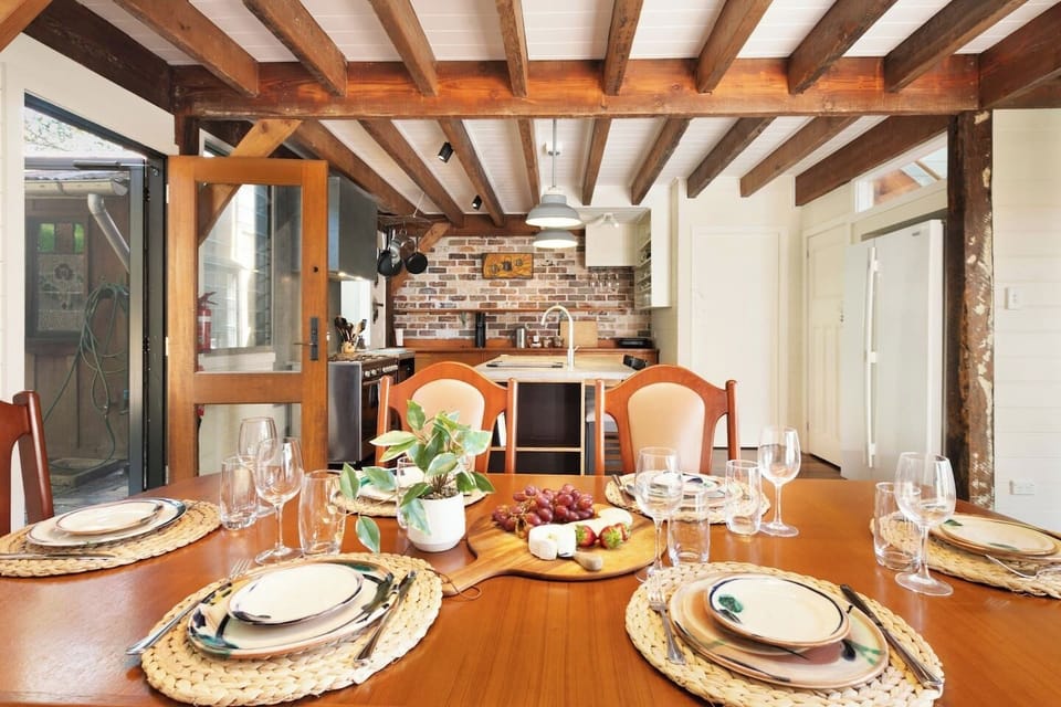 Share long lunches and memorable dinners around a beautifully set table with room to gather together.