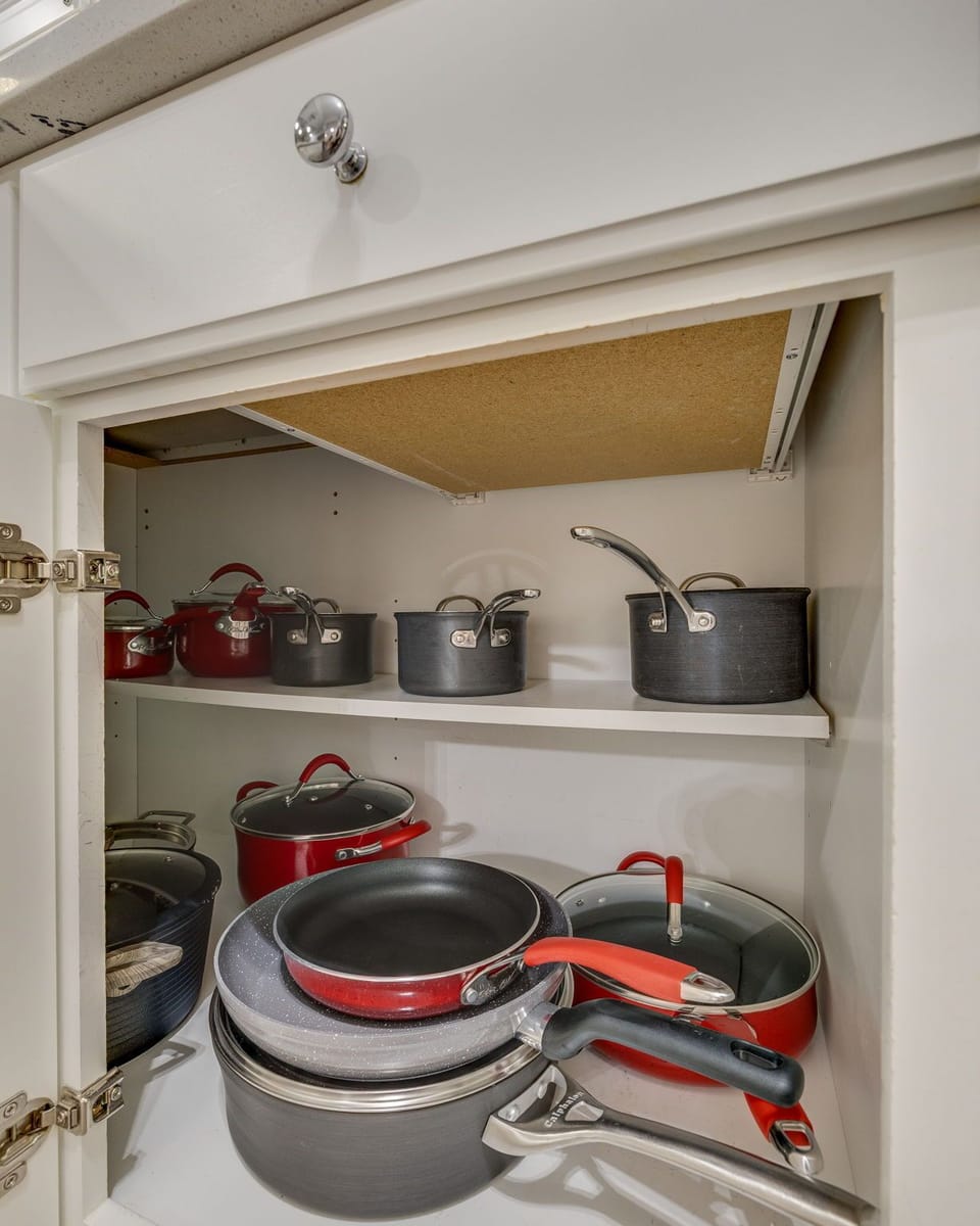 Complete set of pots & pans, baking sheets, pizza pans, etc. 