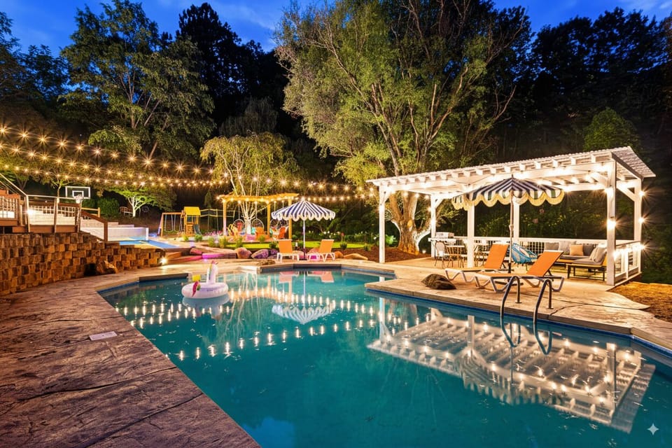 The perfect pool day—float, grill, and chill under the cabana.