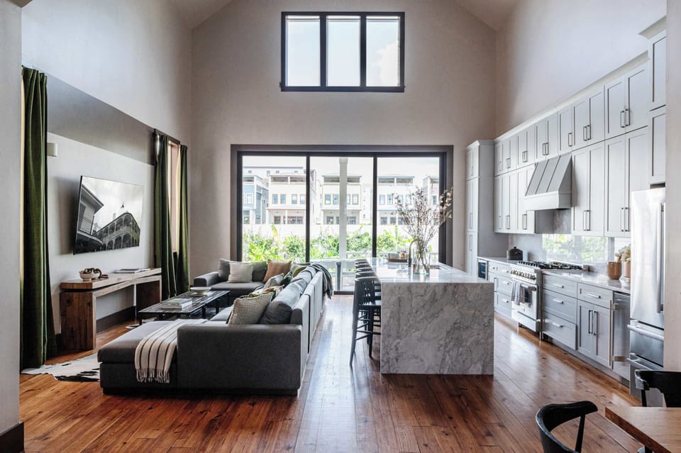First floor open concept kitchen Living area