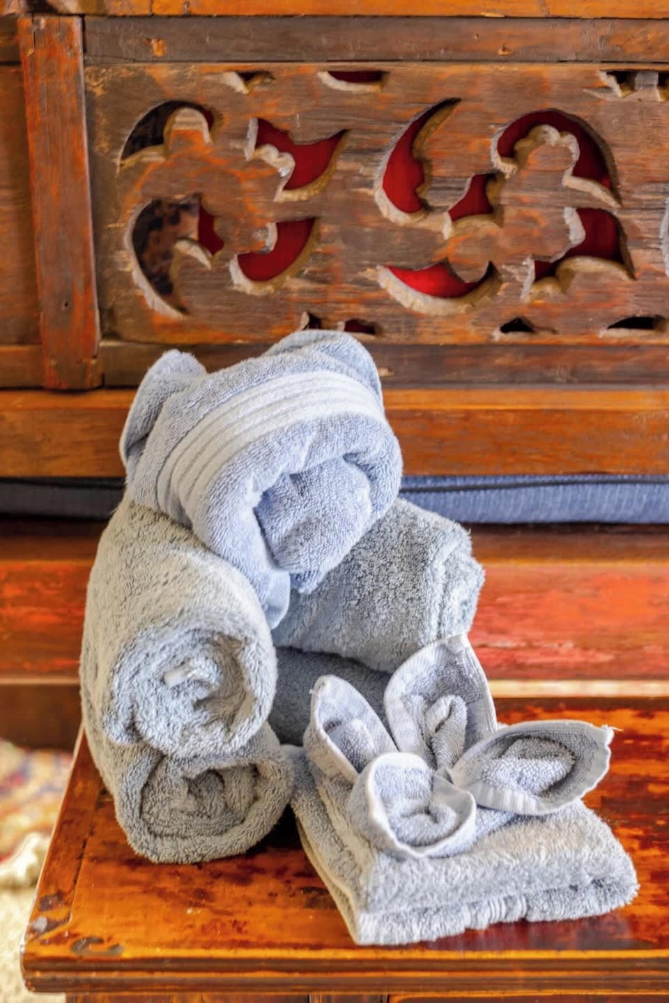 Fresh towels and cozy slippers thoughtfully prepared to make your stay comfortable.