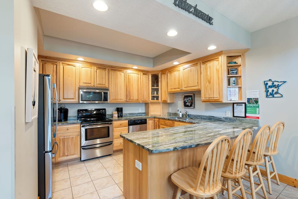Fully stocked kitchen to prep a family meal