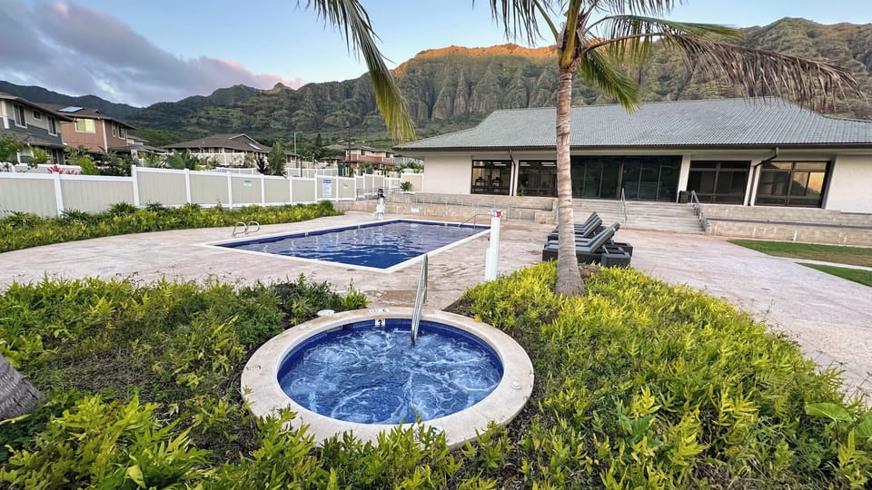 Relaxing hot tub with mountain views, ideal for unwinding after adventure.