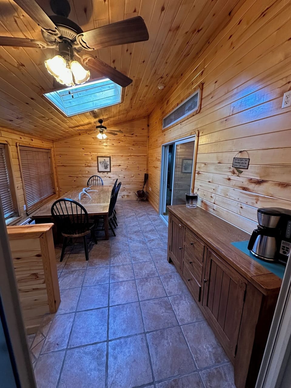 Coffee bar & second dining room. 