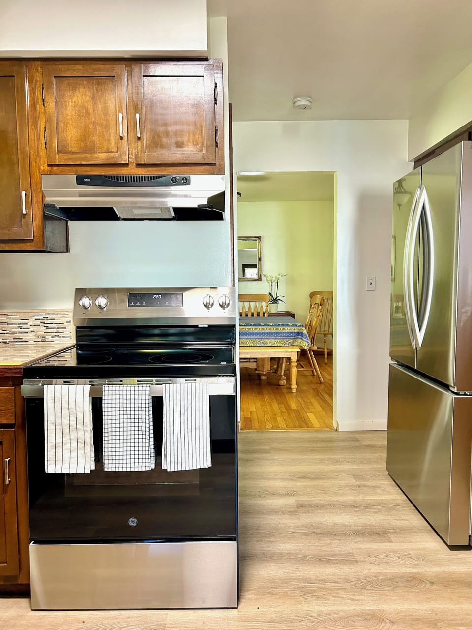 Kitchen with view to dining room