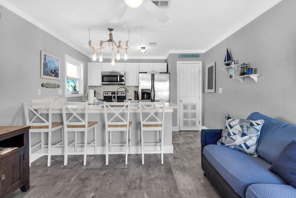 Living room and kitchen