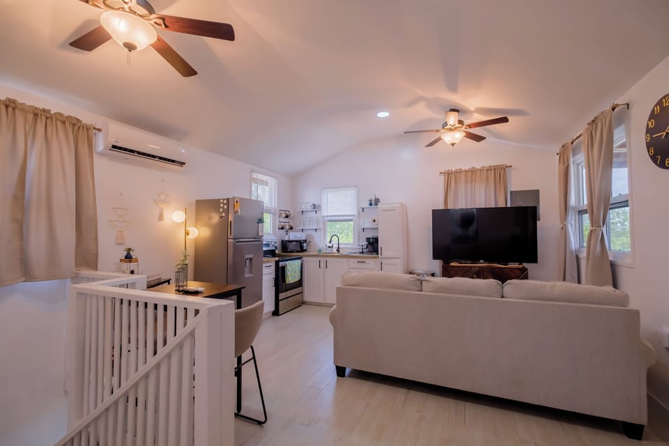 Upstairs living and kitchen area