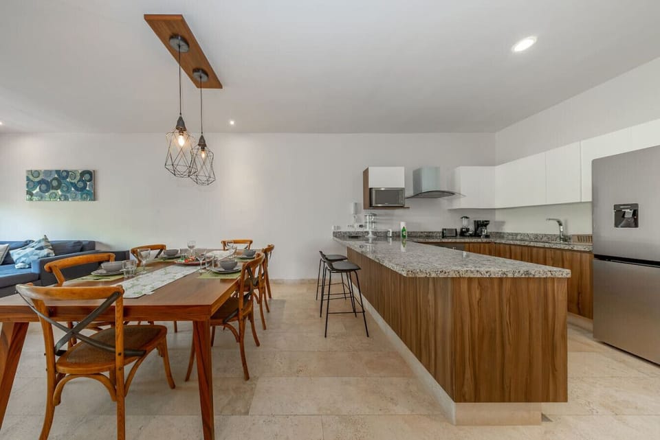 Perfectly designed dining area for intimate meals or entertaining friends