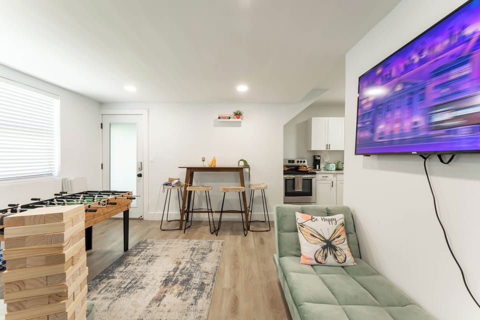 Pull up a stool and enjoy meals or game night right off the kitchen.