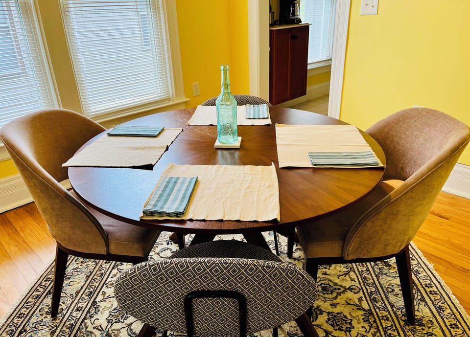 Dining table seats four (4) 