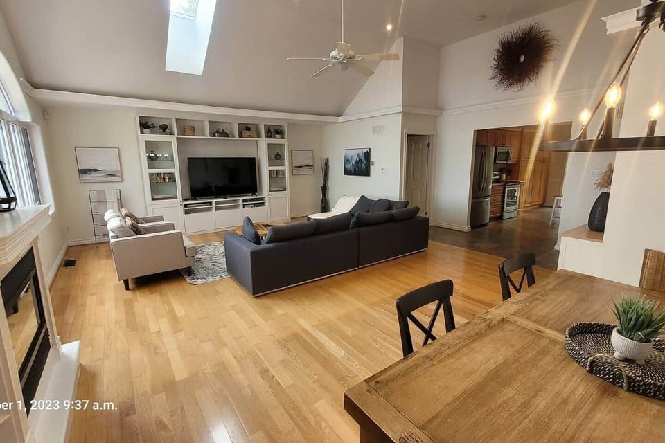 Roomy cathedral living room