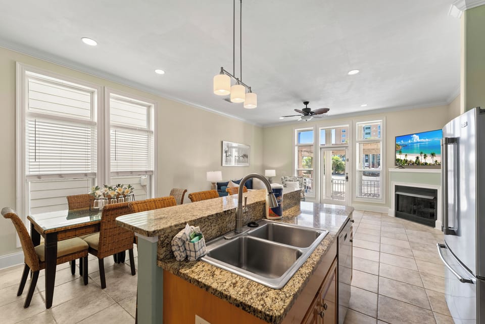 The openness of the great room makes for great gatherings.