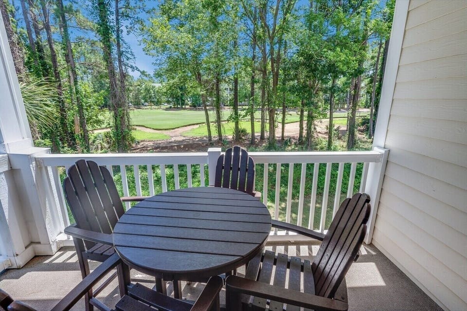 Patio overlooking the 4th hole of the Norman course.