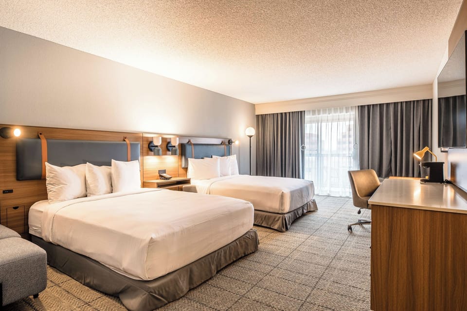 Drift off comfortably in a bright room with extra space.