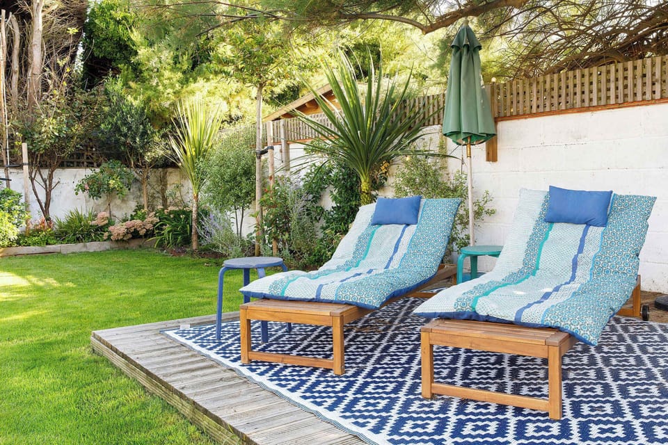The home has a spacious private garden with seating areas, BBQ and trampoline, which children will love.
