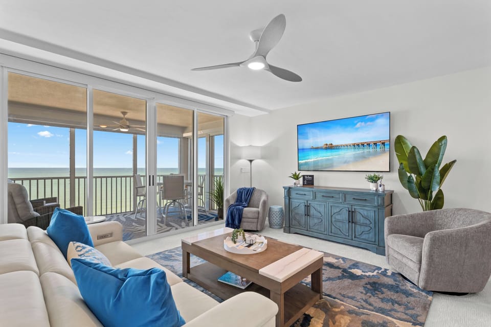 Great Room w/Powered Solar Shades