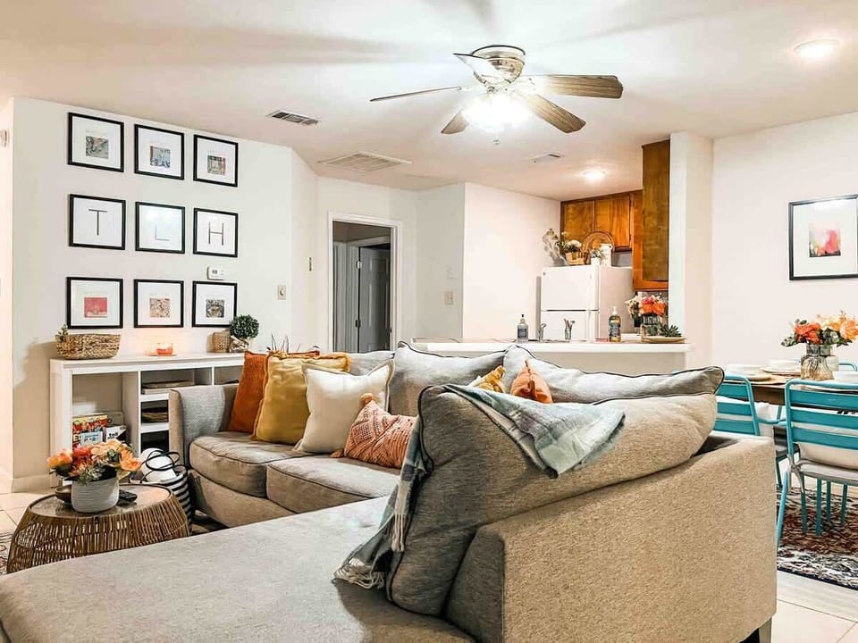 Living, dining, and kitchen. 