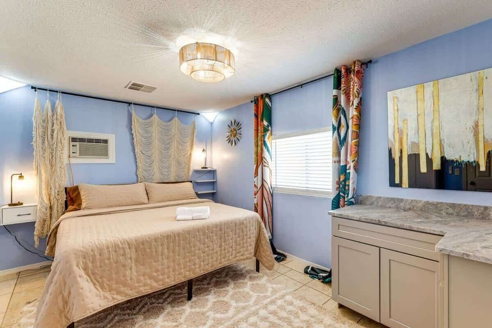 Relaxing bedroom with a spacious king bed.
