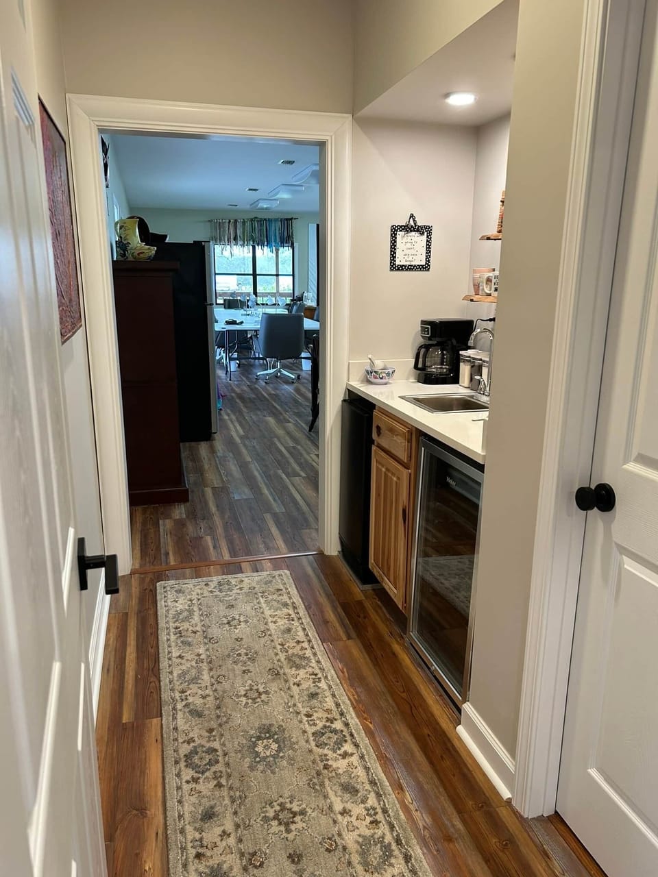Coffee Bar with Ice Maker and Small Fridge