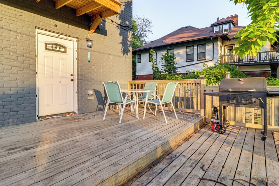 House Exterior | Furnished Deck | Dining Area | Charcoal Grill/Smoker
