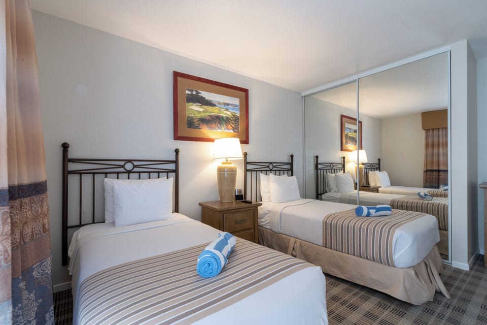 Settle in and feel the room open up with mirrored closets.