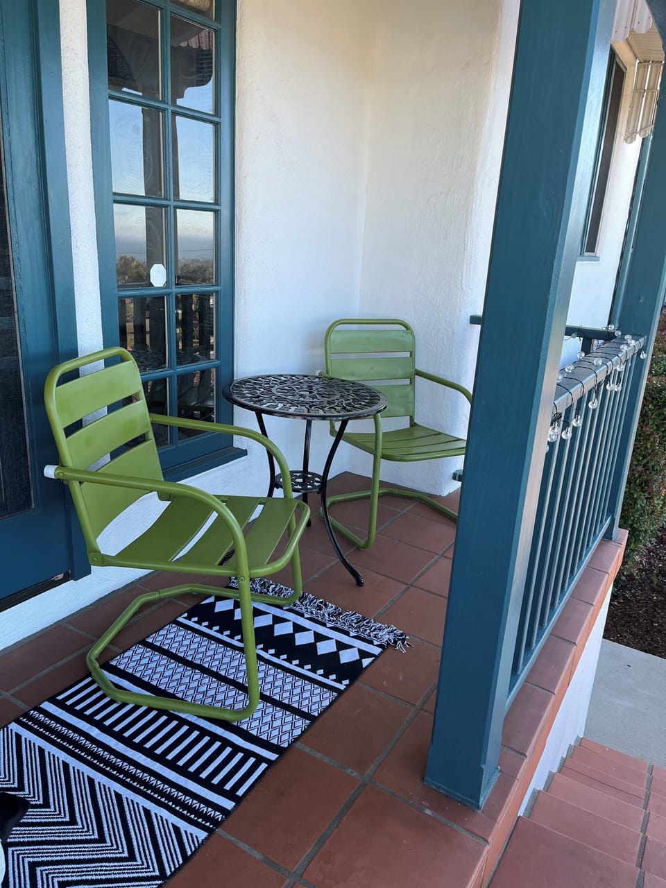 Patio furniture to relax and enjoy the view